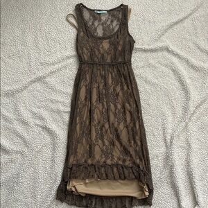Maurices Brown Lace High Low Dress